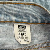 512 Levis Slim Fit Jeans - 26W UK 6 Light Wash Cotton
