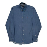 Tommy Hilfiger Slim Fit Shirt - Large Blue Cotton
