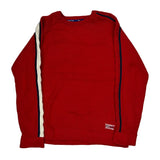 Tommy Jeans Striped Sweater - Large Red Cotton