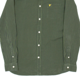 LYLE & SCOTT Slim Fit Mens Shirt Green Gingham Long Sleeve M