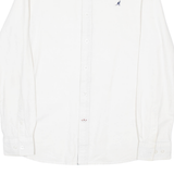 KANGOL Mens Plain Shirt White Long Sleeve M