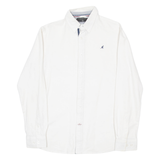 KANGOL Mens Plain Shirt White Long Sleeve M