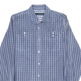 CALVIN KLEIN JEANS Mens Shirt Blue Plaid Long Sleeve L