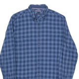 TOMMY HILFIGER Mens Shirt Blue Check Long Sleeve S