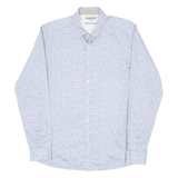 TED BAKER Mens Shirt Blue Geometric Long Sleeve L