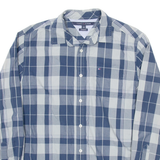 TOMMY HILFIGER Custom Fit Mens Shirt Blue Plaid Long Sleeve L