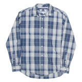 TOMMY HILFIGER Custom Fit Mens Shirt Blue Plaid Long Sleeve L