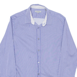 TED BAKER Mens Shirt Blue Striped Long Sleeve M