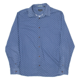 TED BAKER Mens Shirt Blue Geometric Long Sleeve XL