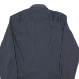 BENETTON Slim Fit Mens Formal Shirt Black Long Sleeve L