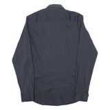 BENETTON Slim Fit Mens Formal Shirt Black Long Sleeve L