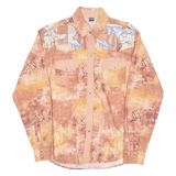 KONG SORN Rap Mens Shirt Brown Crazy Pattern Long Sleeve L