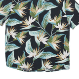 URBAN CLASSICS Mens Shirt Black Viscose Floral S