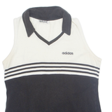 ADIDAS F40 Womens Vest Cream Sleeveless 90s Collared M