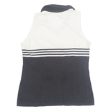 ADIDAS F40 Womens Vest Cream Sleeveless 90s Collared M