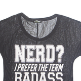 VERT DE RAGE Sheer Netted Cropped Womens T-Shirt Black M