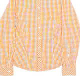 TOMMY HILFIGER Womens Shirt Orange Check Long Sleeve S