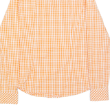 TOMMY HILFIGER Womens Shirt Orange Check Long Sleeve S