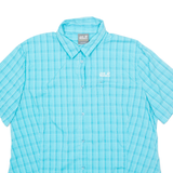 JACK WOLFSKIN Womens Shirt Blue Check 2XL