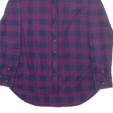 HILFIGER DENIM Womens Flannel Shirt Purple Check Long Sleeve S