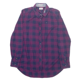 HILFIGER DENIM Womens Flannel Shirt Purple Check Long Sleeve S