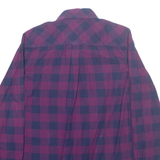 HILFIGER DENIM Womens Flannel Shirt Purple Check Long Sleeve S