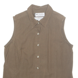 COLUMBIA Womens Shirt Brown Check Sleeveless L