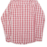 BENCH Hooded Mens Shirt Red Check Long Sleeve L