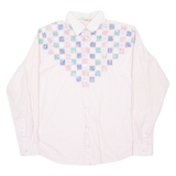 CLANINE Womens Shirt Pink Striped Long Sleeve M