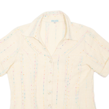 VIKALS Womens Shirt Beige Striped XL