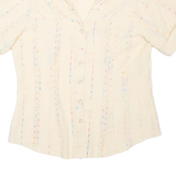 VIKALS Womens Shirt Beige Striped XL