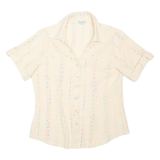 VIKALS Womens Shirt Beige Striped XL