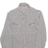 LEVI'S Mens Shirt Black Striped Long Sleeve M