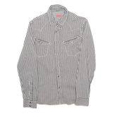 LEVI'S Mens Shirt Black Striped Long Sleeve M