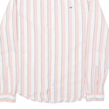 TOMMY JEANS Mens Shirt Pink Striped Long Sleeve M