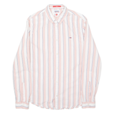 TOMMY JEANS Mens Shirt Pink Striped Long Sleeve M