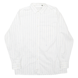 POSEIDON Mens Shirt White Striped Long Sleeve M