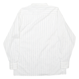 POSEIDON Mens Shirt White Striped Long Sleeve M