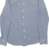 GANT Mens Plain Shirt Blue Long Sleeve L