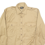 HAJK Mens Plain Shirt Brown Long Sleeve M