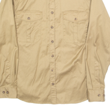 HAJK Mens Plain Shirt Brown Long Sleeve M