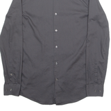 BOSS Mens Plain Shirt Grey Long Sleeve M