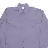 Mens Plain Shirt Blue Long Sleeve M