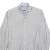 TOMMY HILFIGER Mens Plain Shirt Black Chevron Long Sleeve M