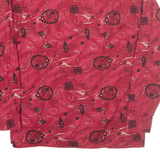 LETS GO Mens Shirt Red Crazy Pattern Long Sleeve L