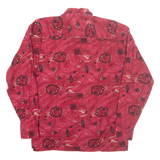 LETS GO Mens Shirt Red Crazy Pattern Long Sleeve L