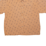 VIKTOR EMMANUEL Mens Shirt Beige Crazy Pattern M