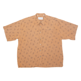 VIKTOR EMMANUEL Mens Shirt Beige Crazy Pattern M
