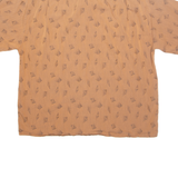 VIKTOR EMMANUEL Mens Shirt Beige Crazy Pattern M
