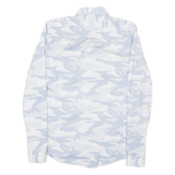 CALVIN KLEIN Mens Shirt White Crazy Pattern Long Sleeve S